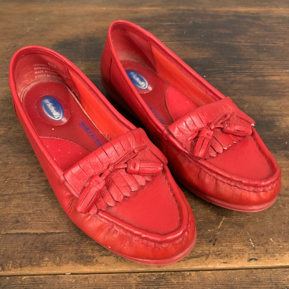 Red Dr. Scholls Moccasin Flats